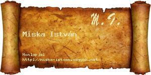 Miska István névjegykártya