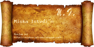 Miska István névjegykártya